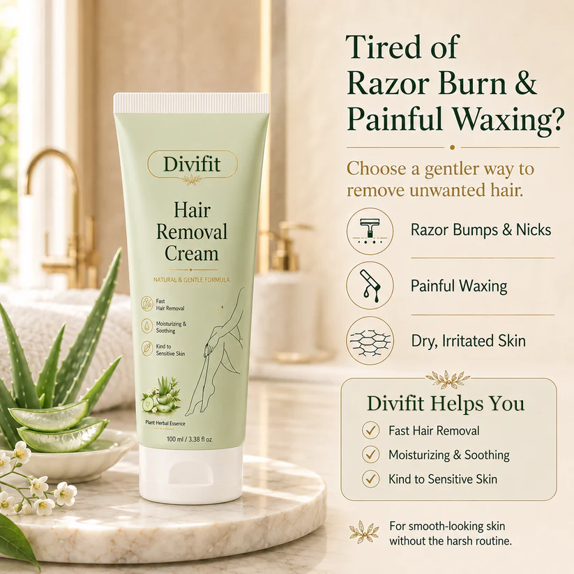 Divifit™ Natural Gentle Hair Removal Cream | For Women & Men, Sensitive Skin