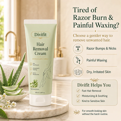 Divifit™ Natural Gentle Hair Removal Cream | For Women & Men, Sensitive Skin
