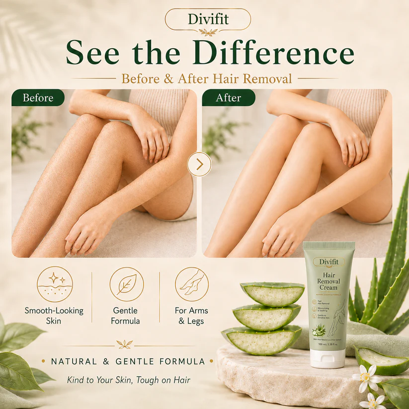 Divifit™ Natural Gentle Hair Removal Cream | For Women & Men, Sensitive Skin
