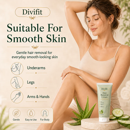 Divifit™ Natural Gentle Hair Removal Cream | For Women & Men, Sensitive Skin